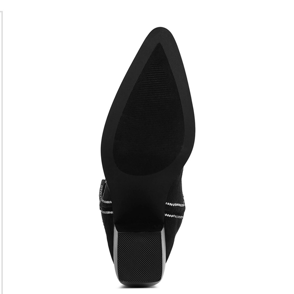 Black Embellished Western Boots - Picture 4 of 7